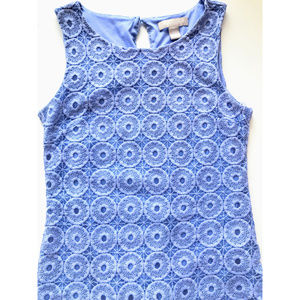 BR Periwinkle Eyelet Lace Work Tank Top - XS